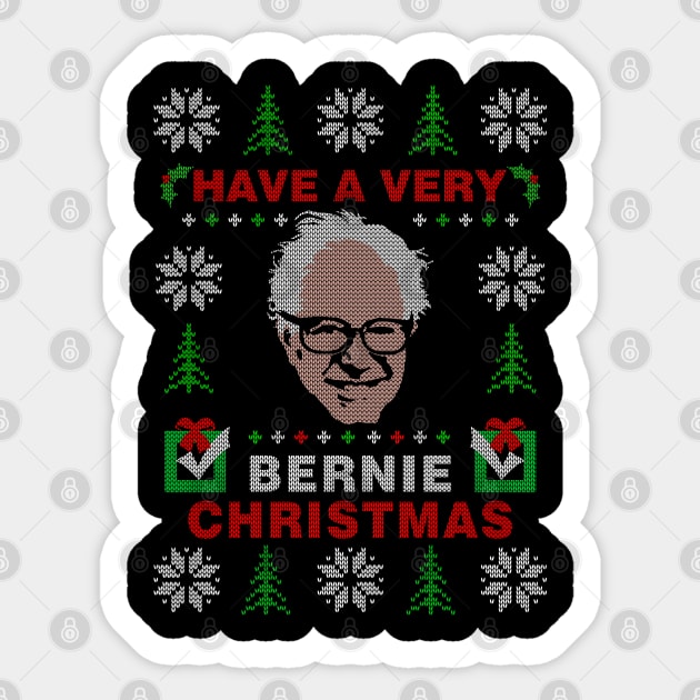 Bernie Sanders Ugly Christmas Sweater Party Design Sticker by TeeCreations